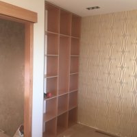 Стеллаж в гостинную ольха